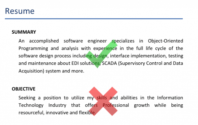 IT job CV no objective Vietnam