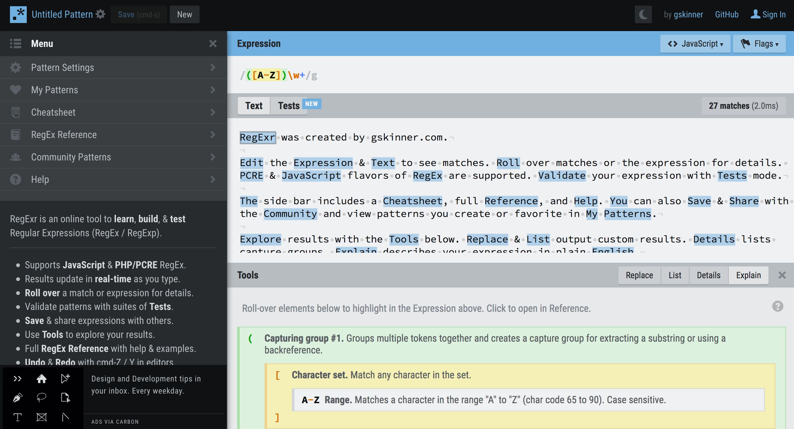 regex tester - regexr