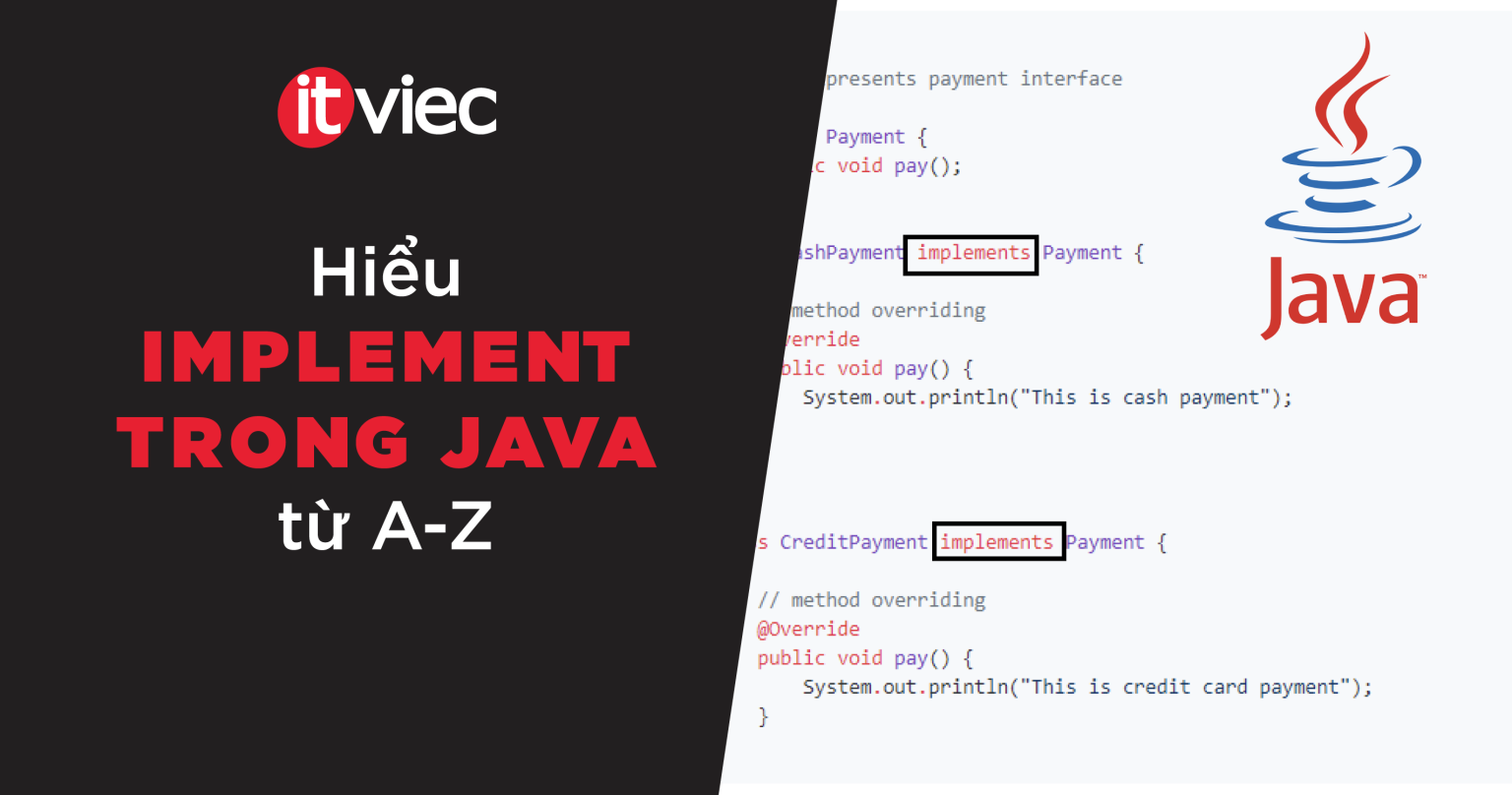 Implement trong Java là gì? Phân biệt implements và extends - ITviec Blog