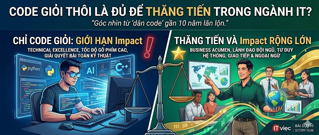 Code Giỏi Thôi Là Đủ Để Thăng Tiến Trong Ngành IT? Góc Nhìn Từ Một "Dân Code" Gần 6 Năm Lăn Lộn